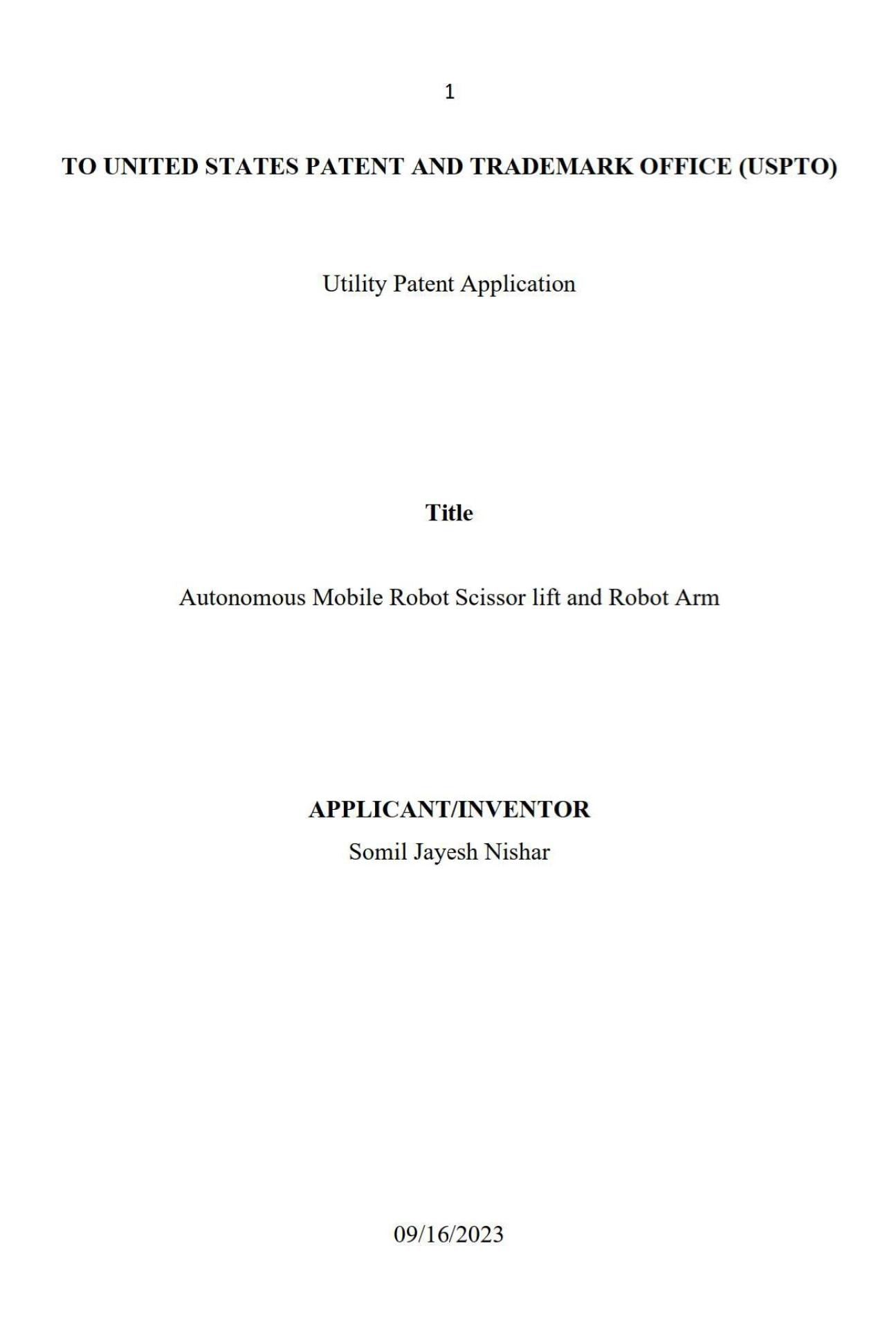 Autonomous Mobile Robot Scissor lift and Robot Arm