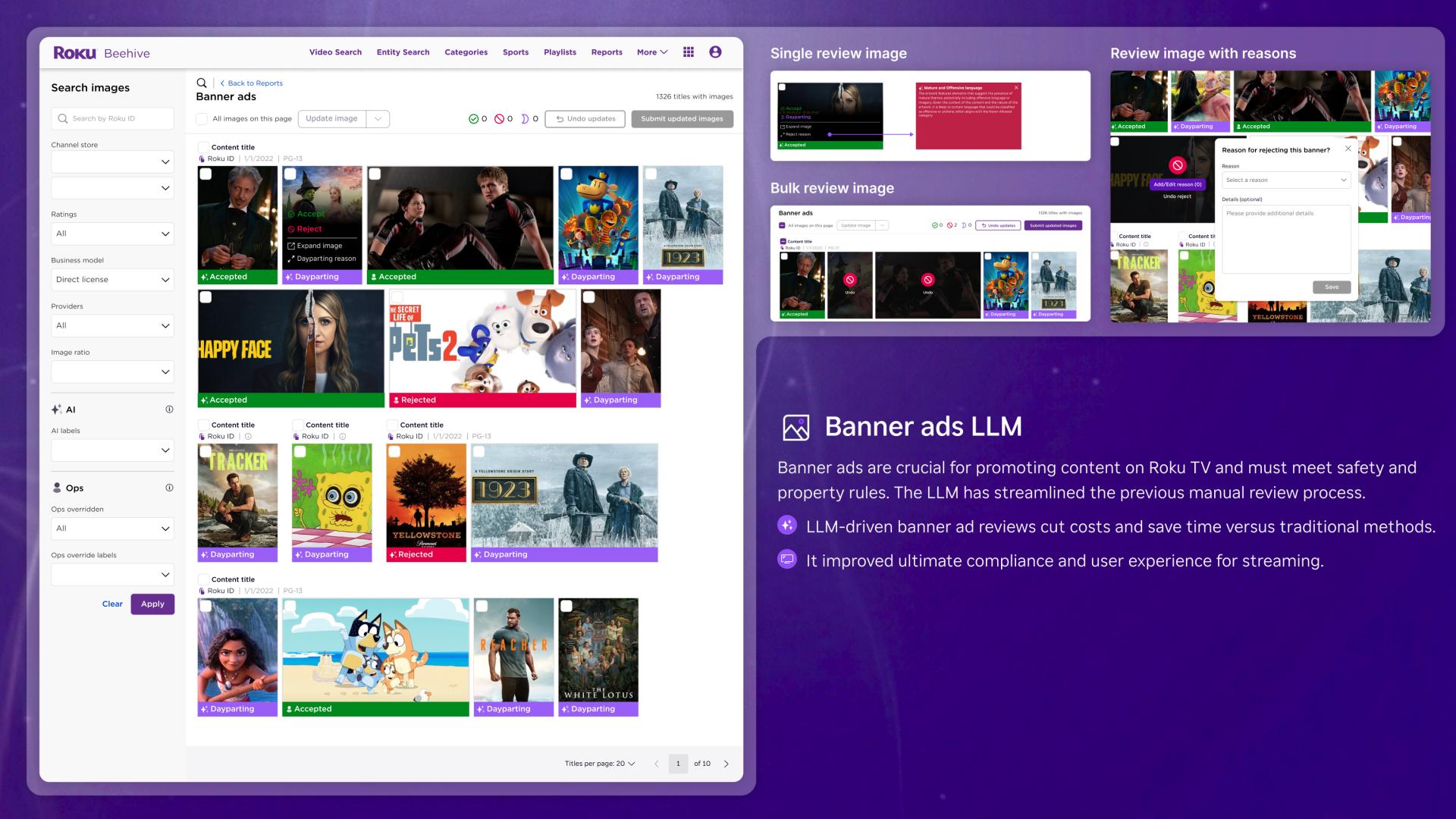 Roku content management system (CMS)