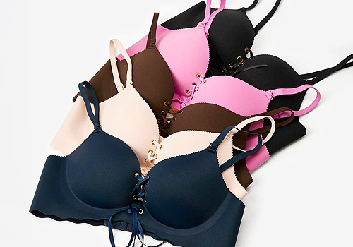 JIANDANPAI Adjustable Lace-Up Push-Up Bra